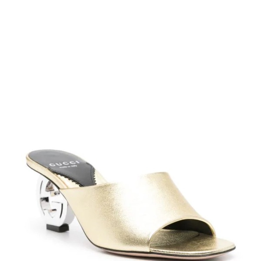 Gucci Logo Plaque Slip-On Mules
